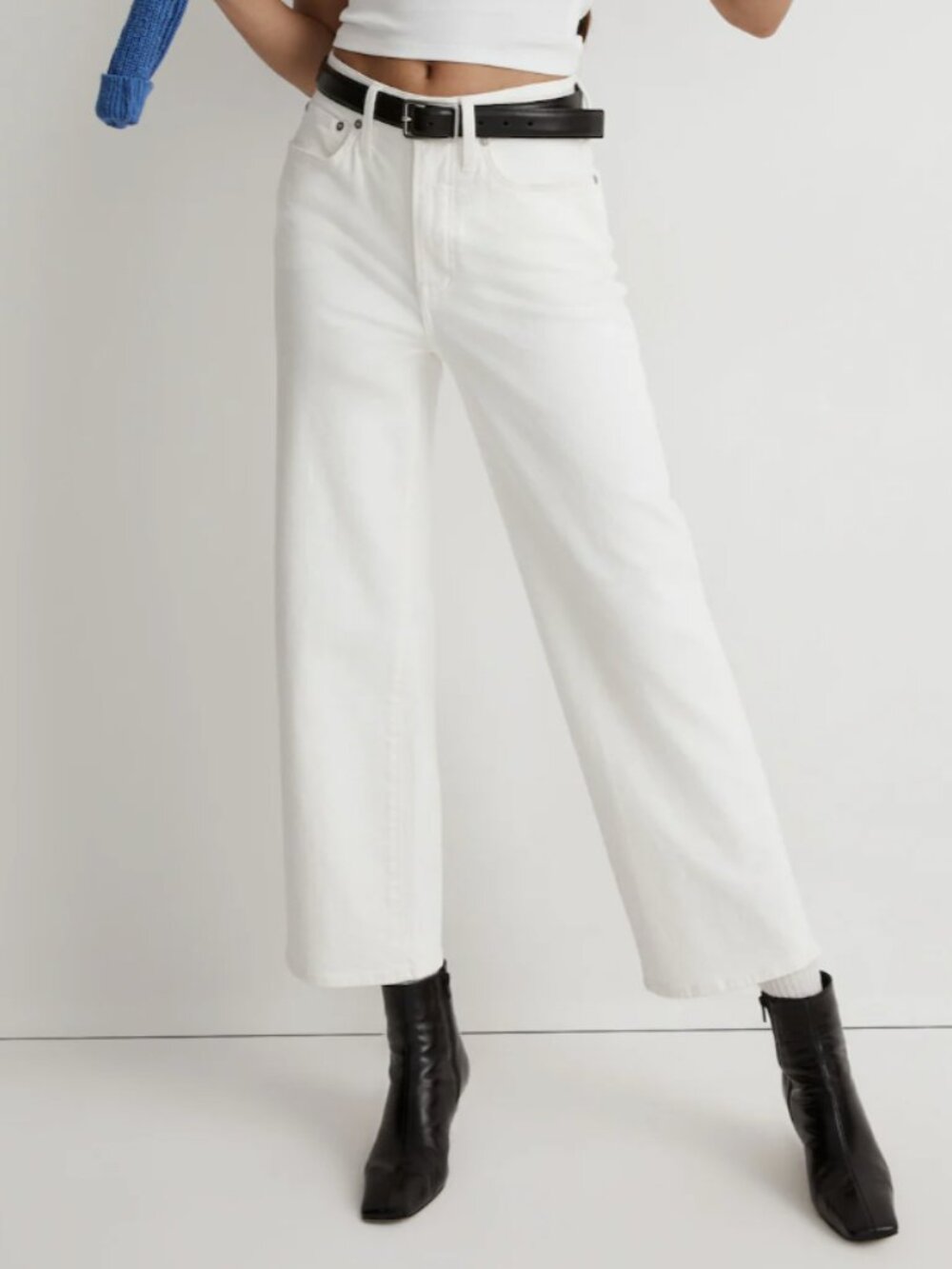 Madewell Perfect Vintage Wide Leg Tile Crop White Jeans